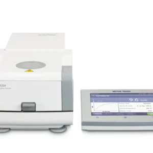 Mettler Toledo HX204 moisture analyzer with touchscreen and auto door